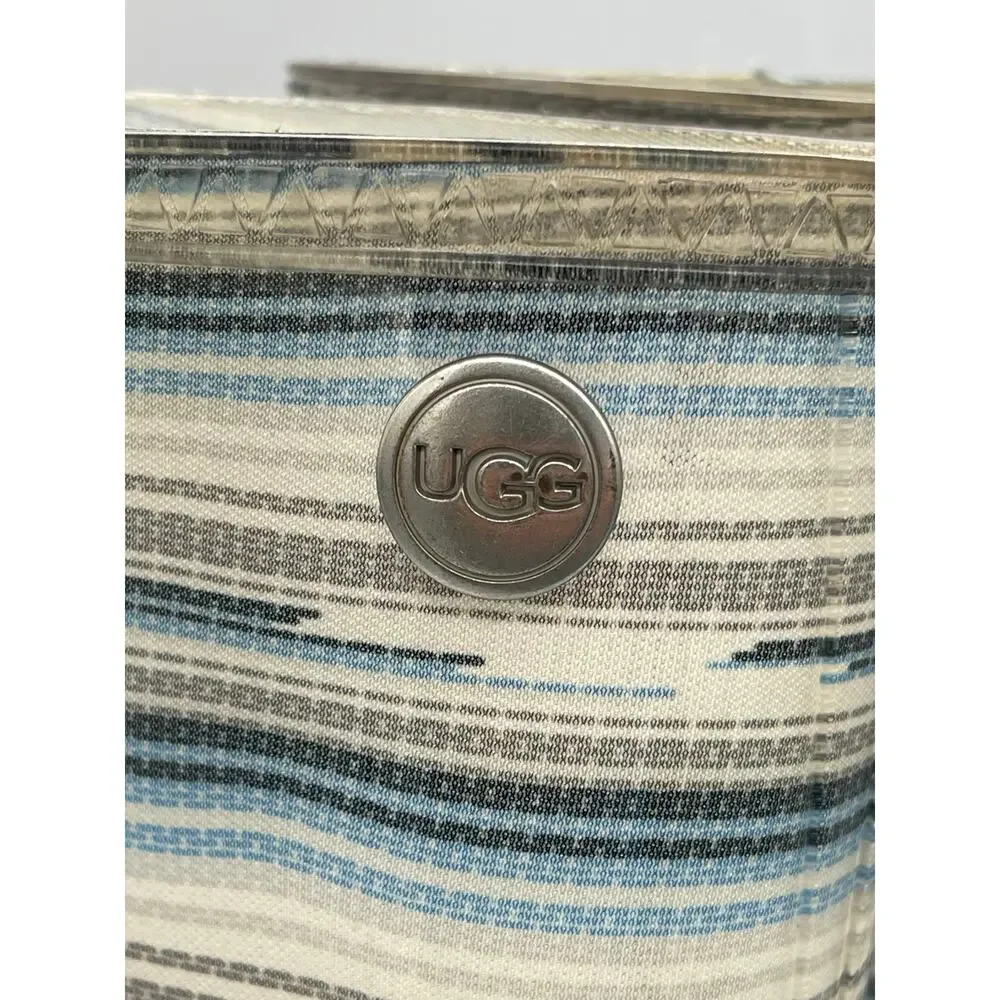 UGG Shaye Striped Rubber Rainboots Women's Size 7 Blue / Gray / White